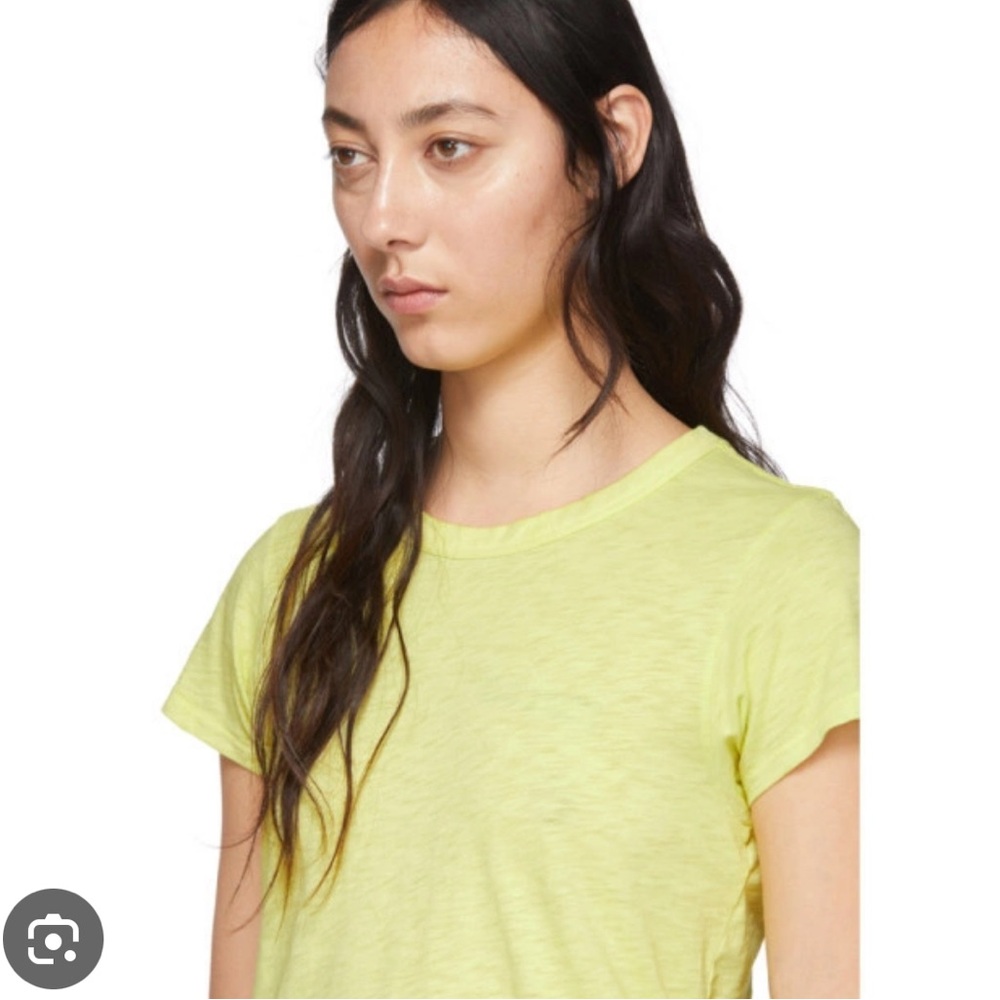 rag & bone Pima Cotton Slub Short Sleeve Tee mustard sunlight yellow